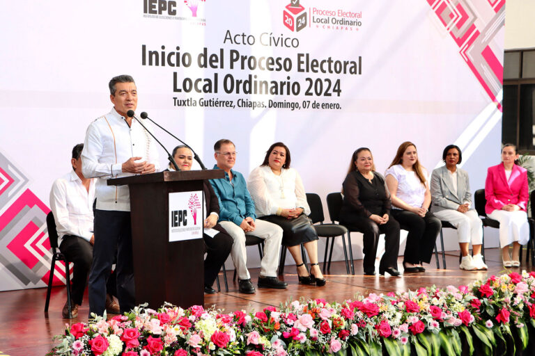 Rutilio Escandón llama a la unidad y a la civilidad ante el inicio del proceso electoral 2024 en Chiapas