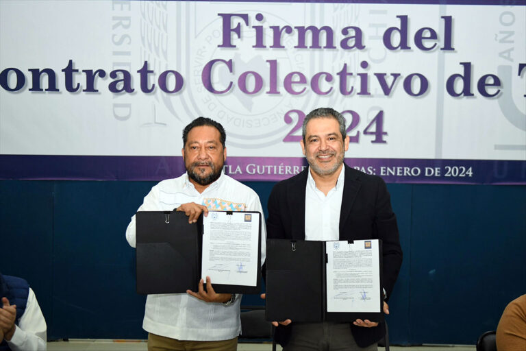 Suscribe Administración Central de la UNACH el Contrato Colectivo de Trabajo con el Staunach