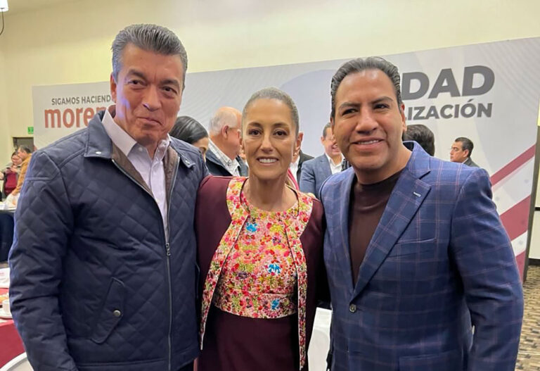Eduardo Ramírez acompaña a Claudia Sheinbaum a su registro como candidata presidencial