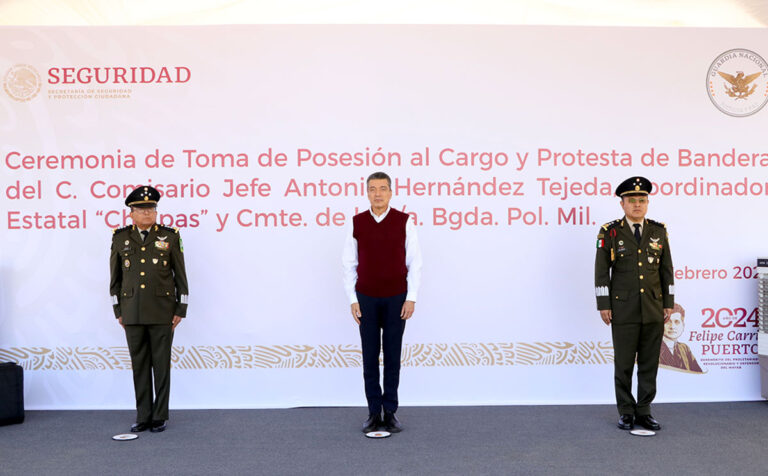 Atestigua Rutilio Escandón toma de protesta del nuevo coordinador de la Guardia Nacional en Chiapas