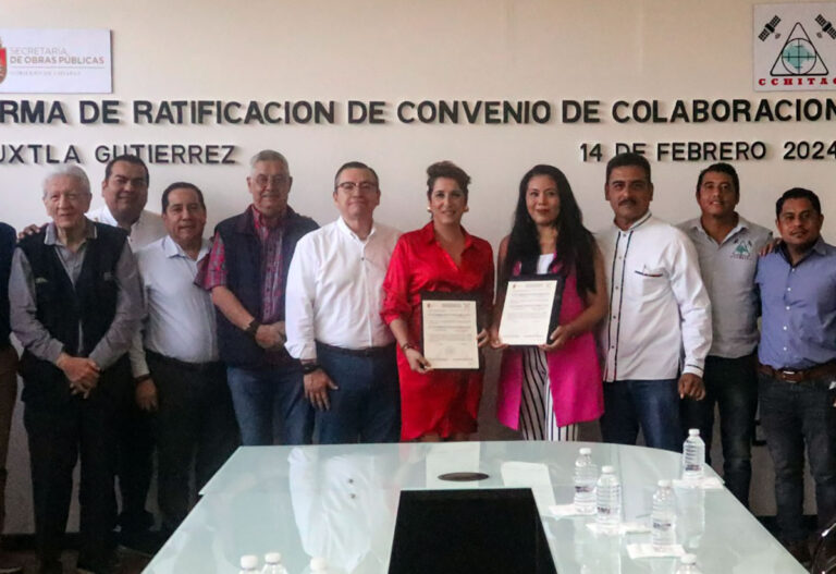 Ratifican SOP y el Primer Colegio Chiapaneco de Ingenieros Topógrafos convenio de colaboración