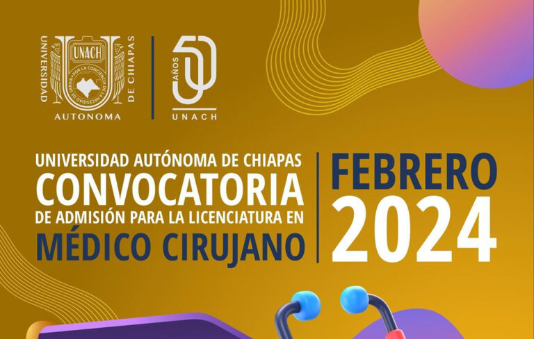Abierta convocatoria de admisión para la licenciatura en Médico Cirujano de la UNACH