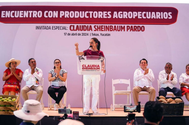 Claudia Sheinbaum muestra apoyo a agricultores de Yucatán