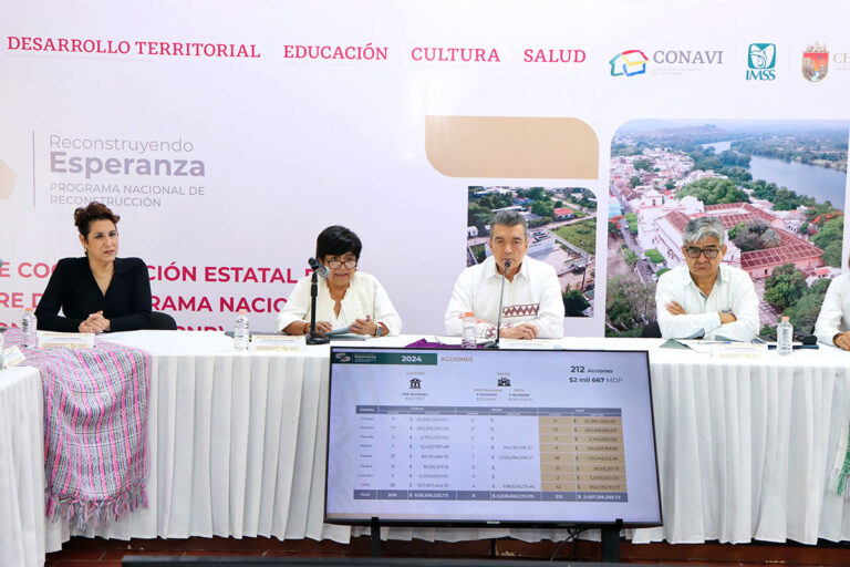Rutilio Escandón y Edna Vega encabezan reunión para cierre del Programa Nacional de Reconstrucción