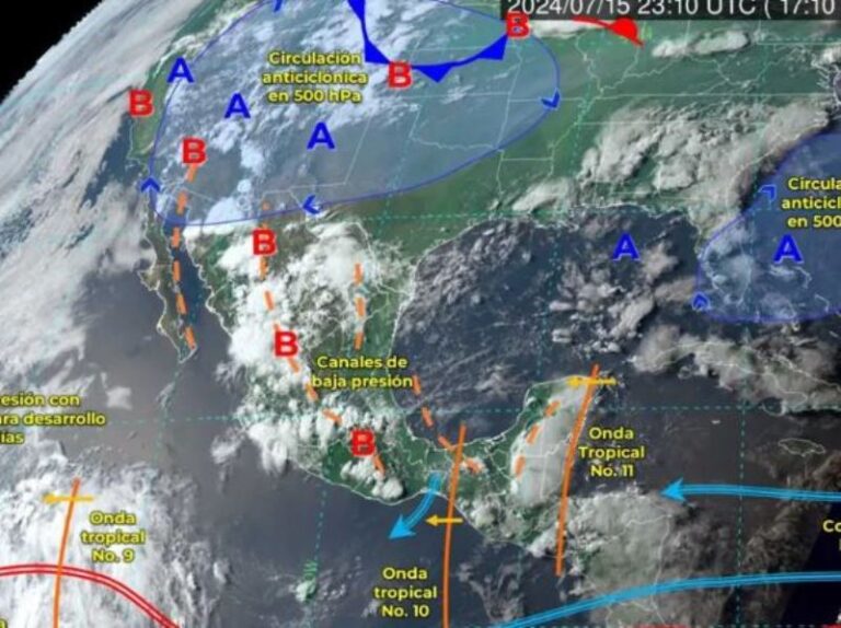 Clima México hoy 16 de julio de 2024: Persistirán lluvias por monzón y ondas tropicales