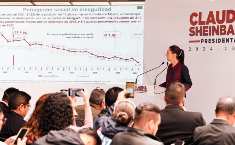 Las personas se sienten más seguras que en el 2018: Claudia Sheinbaum