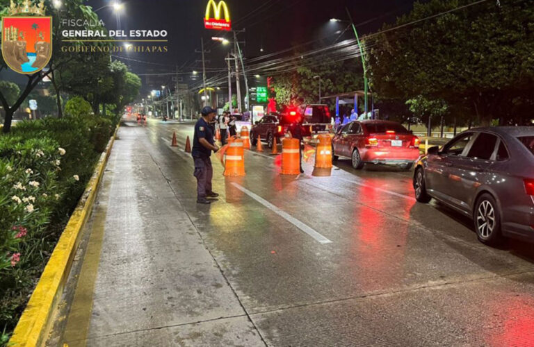 FGE encabeza con éxito operativo interinstitucional Alcoholímetro en nueve municipios de Chiapas