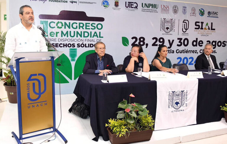 Inicia en la UNACH primer congreso mundial sobre disposición final de desechos sólidos