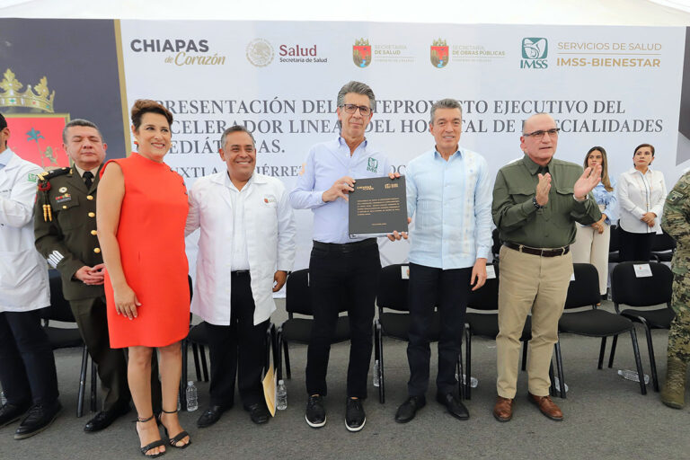 Rutilio Escandón presenta anteproyecto ejecutivo del acelerador lineal del hospital de especialidades pediátricas IMSS-Bienestar