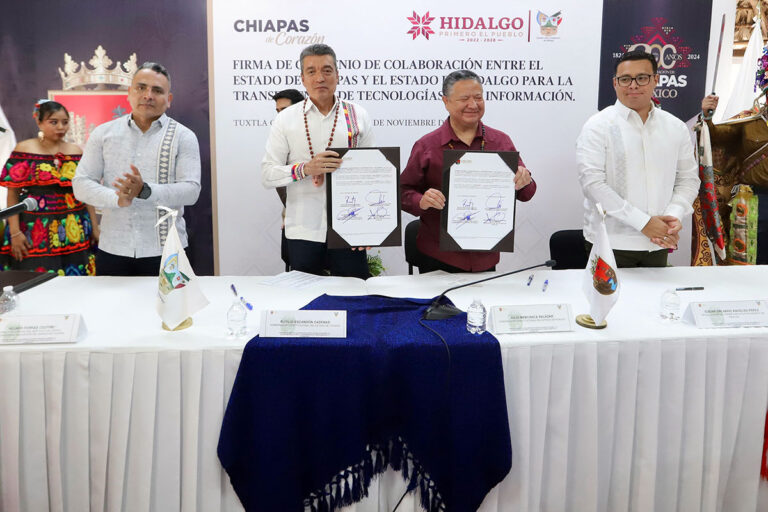 Rutilio Escandón y Julio Menchaca firman convenio a favor de la digitalización de procesos y trámites