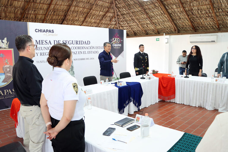 Destaca Rutilio Escandón resultados de la Mesa de Seguridad Chiapas; se cumplen mil 500 sesiones