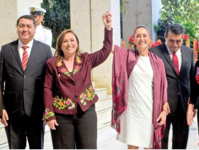 Acude Sheinbaum a asunción de Nahle; la felicita en redes sociales