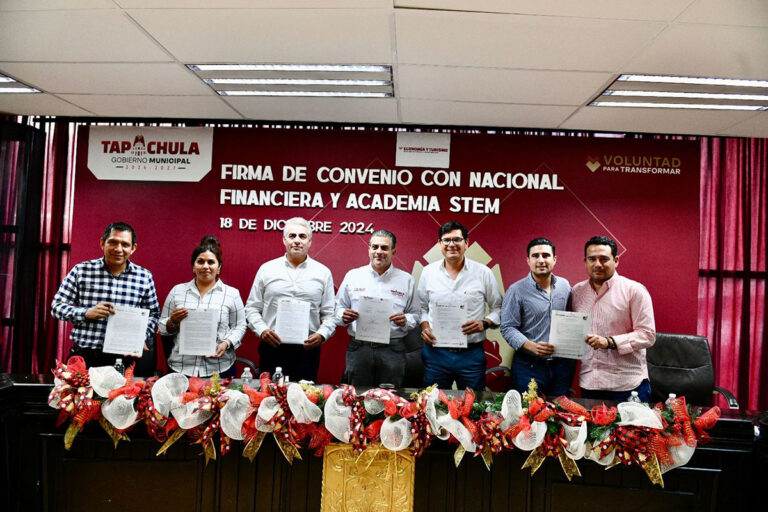 Ayuntamiento de Tapachula firma Convenio con Nacional Financiera y Academia STEM
