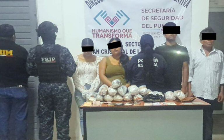 Grupo interinstitucional detiene a cuatro personas por el delito contra la salud en SCLC