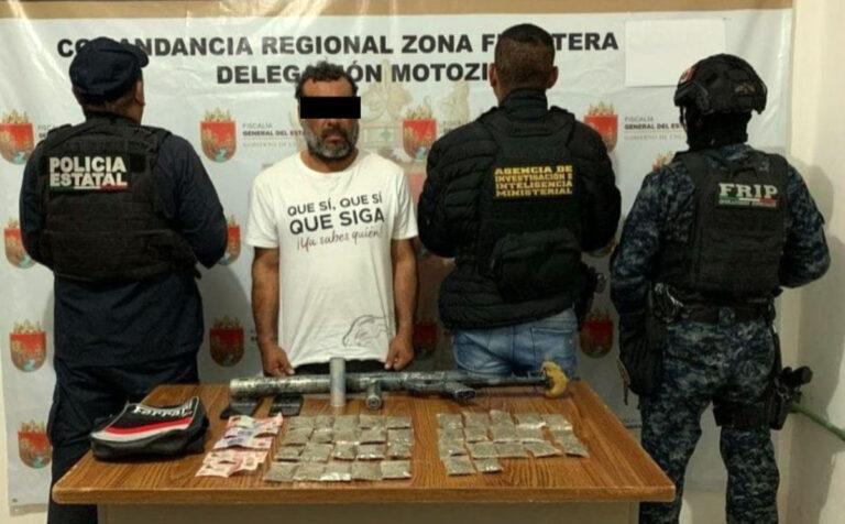 FGE y SSP detienen a presunto responsable del delito contra la salud y violación a la Ley Federal de Armas