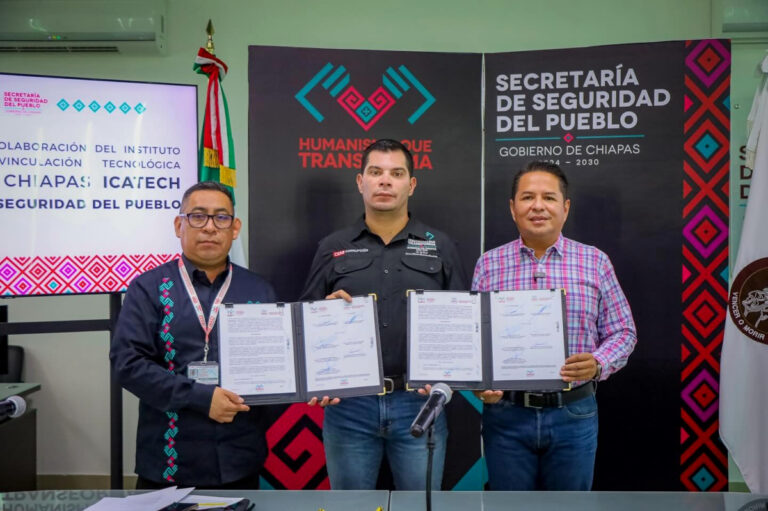 Fortalecen capacidades con firma de convenio entre Icatech y Secretaría de Seguridad del Pueblo
