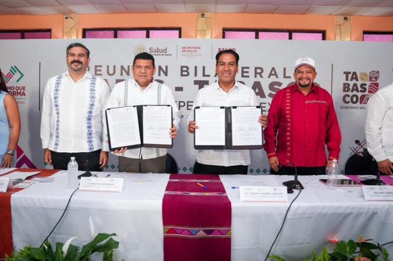 Eduardo Ramírez y Javier May fortalecen lazos entre Chiapas y Tabasco con acuerdo de salud