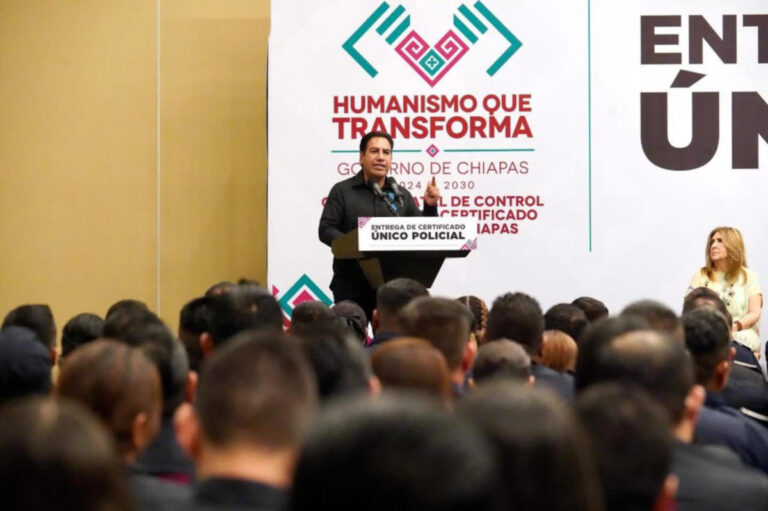 Labor policial ha sido fundamental para consolidar la paz de Chiapas: Eduardo Ramírez