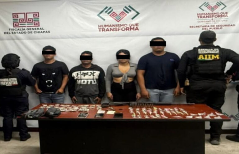 FGE, GN y SSP detienen a cuatro personas por delitos contra la salud y violación a la Ley Federal de Armas