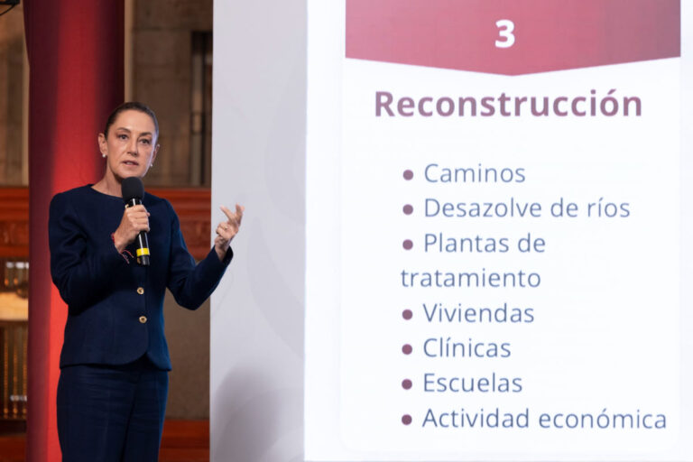 Anuncia Presidenta inversión inicial de 10 mil mdp en apoyos directos a damnificados por las lluvias