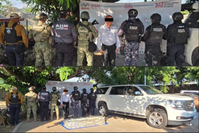 Grupo interinstitucional detiene a una persona con importante cantidad de narcóticos en Tapachula
