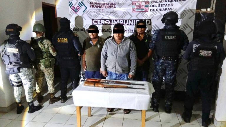 FGE, la Defensa y SSP aprehenden a tres presuntos homicidas de la zona Selva