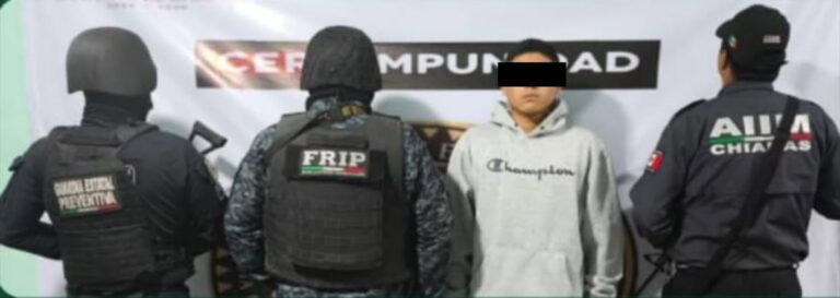 AIIM, FRIP y GEP aprehenden a presunto responsable de homicidio calificado
