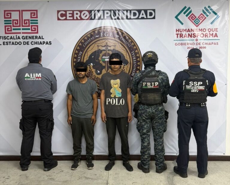 FGE y SSP aprehenden a dos presuntos implicados en el delito de robo con violencia
