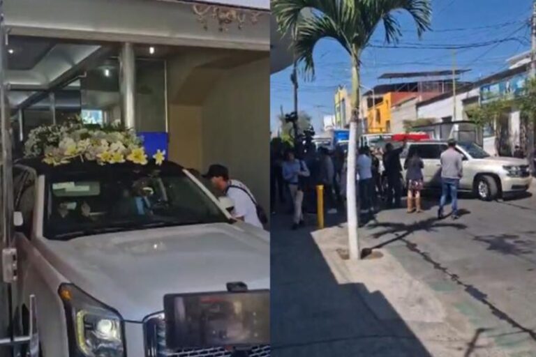 Trasladan en féretro dorado presuntos restos de «El Mencho» al panteón