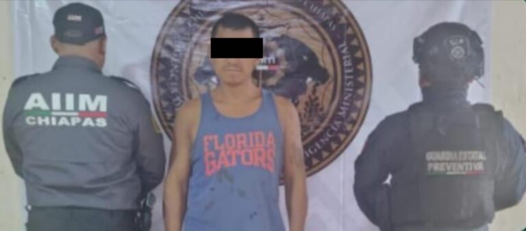 En Ostuacán, FGE y SSP aprehenden a presunto responsable de robo con violencia agravado