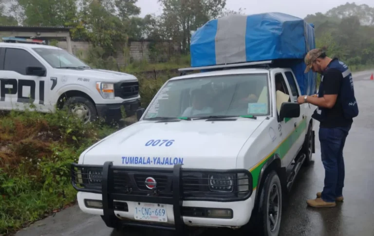 SMyT realiza operativo de inspección, supervisión y vigilancia en Tumbalá