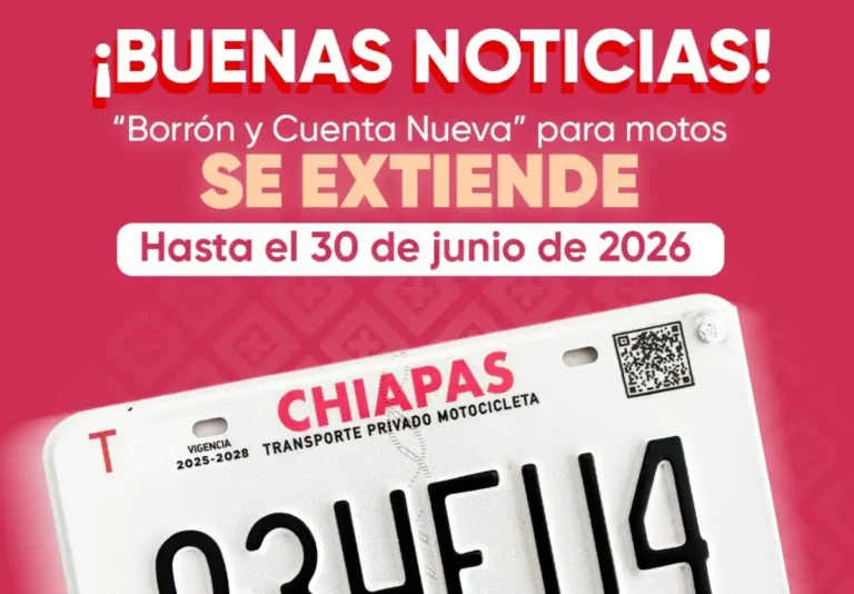 Chiapas amplía plazo del programa “Borrón y Cuenta Nueva” para motocicletas