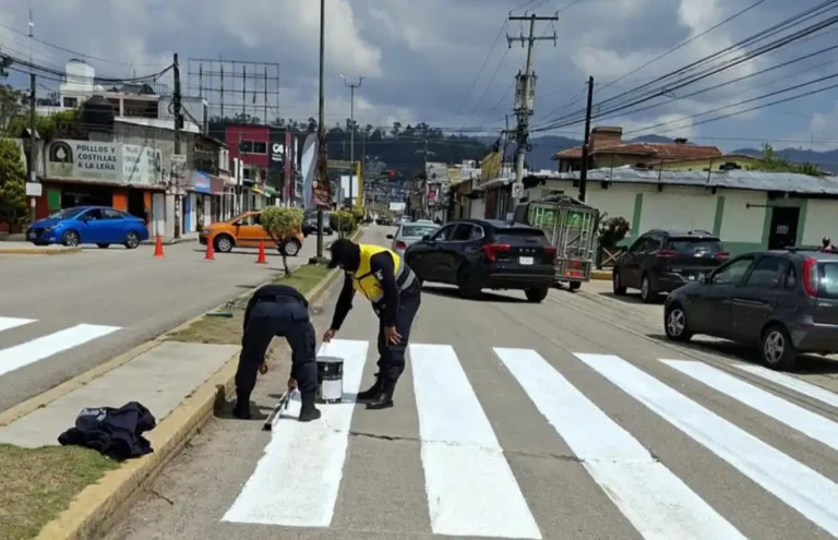 Refuerzan señalización vial para proteger a peatones en SCLC