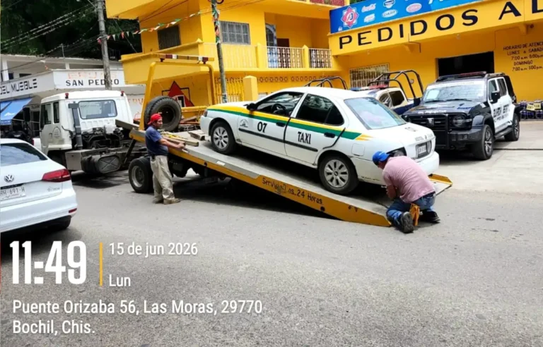 Refuerzan acciones de supervisión al transporte público en Bochil