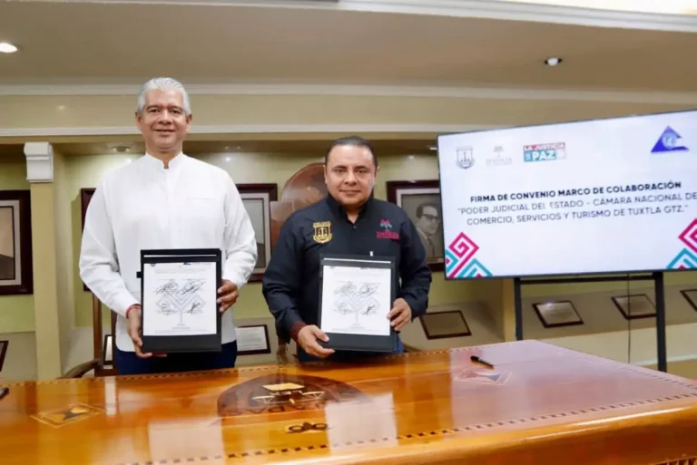 Poder Judicial y Canaco Tuxtla suman esfuerzos para fortalecer la legalidad y el desarrollo de Chiapas