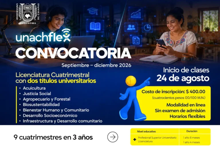 Mantiene UNACH abierta la convocatoria para licenciaturas en línea, registro cierra el 2 de agosto